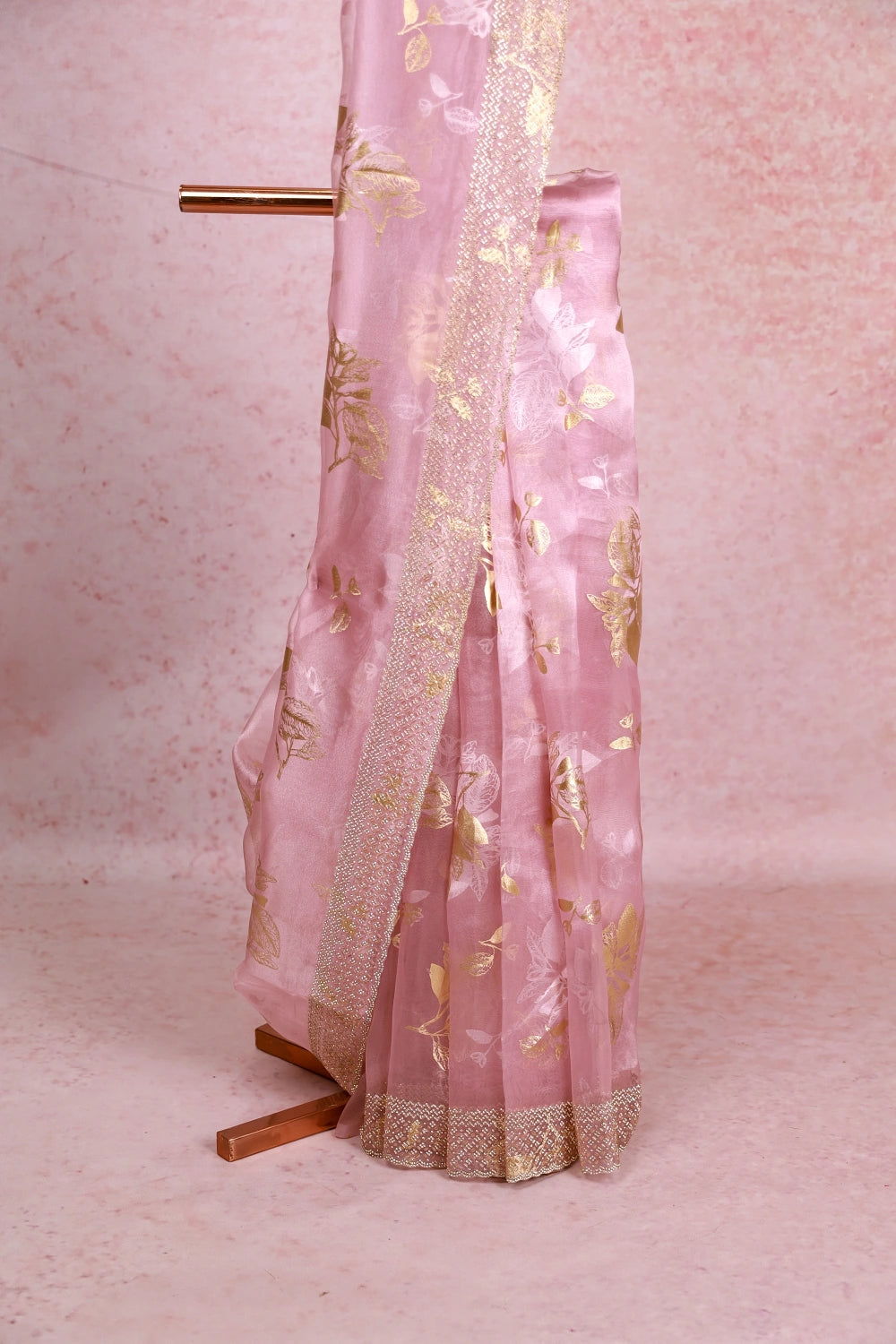 Lavender Lilac Organza Saree