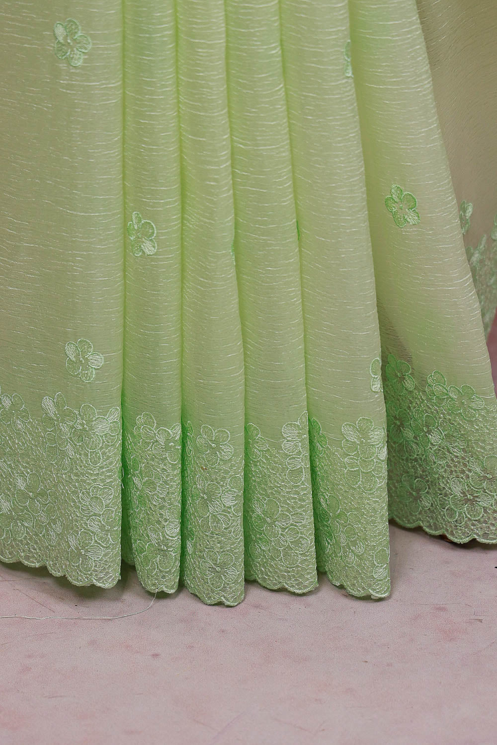 Pista Green Crush Organza Saree