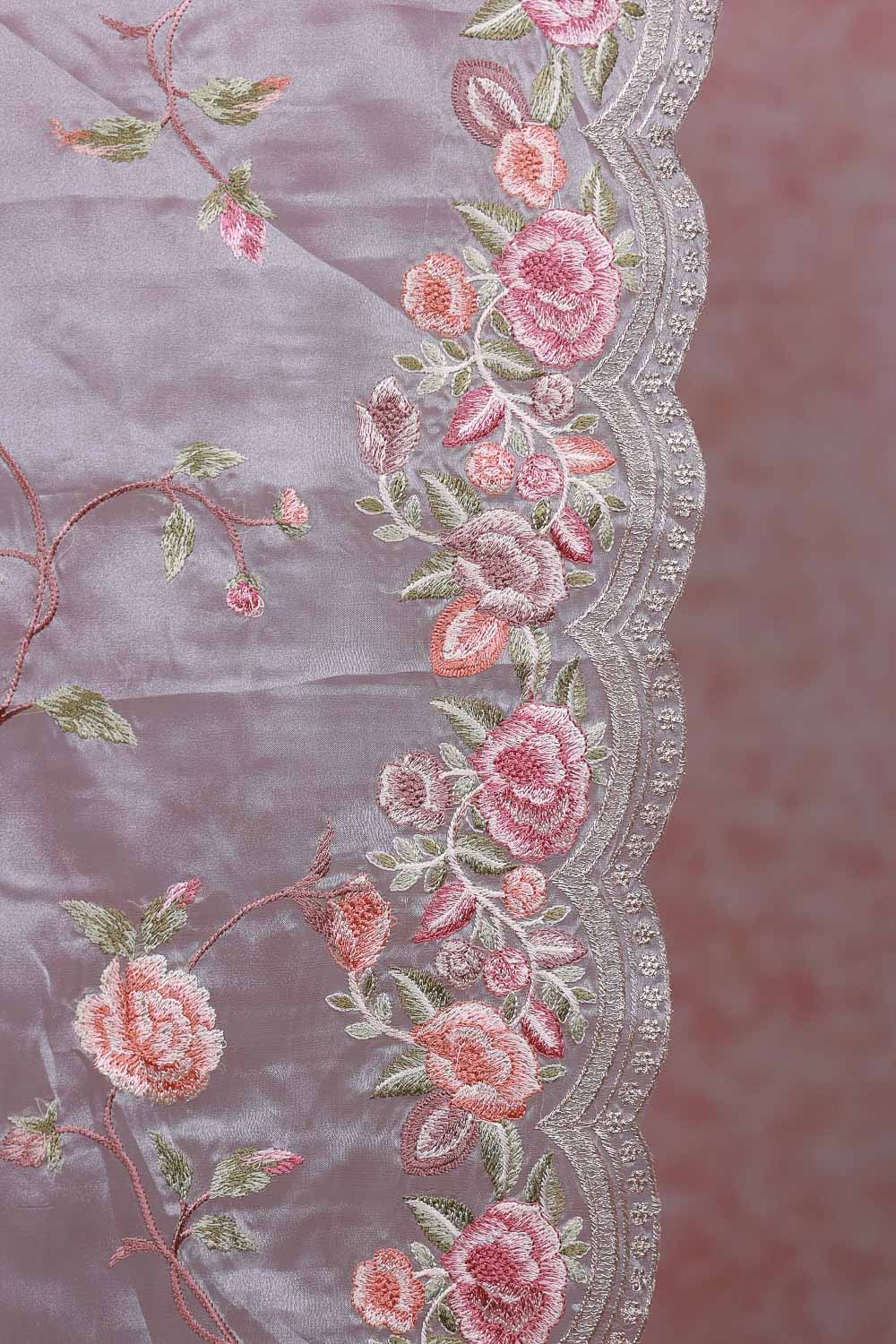 Powder Blue Glass Organza Saree