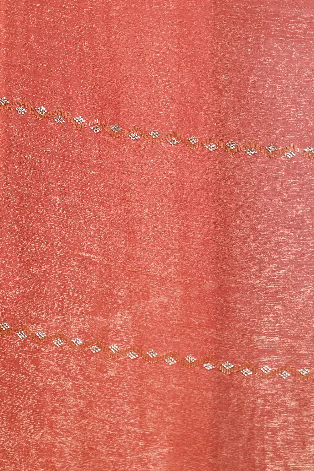 Pastel Peach Tissue Organza Saree