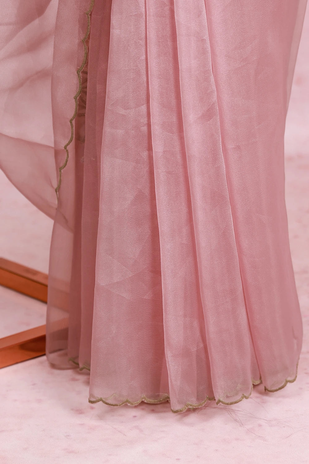 Pastel Pink Glass Organza Saree