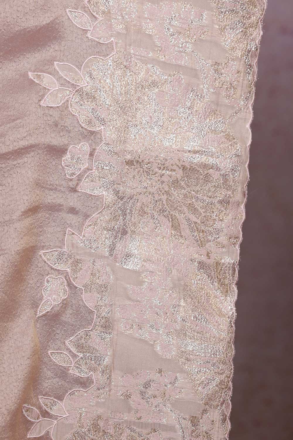 Peach Tissue Organza Saree