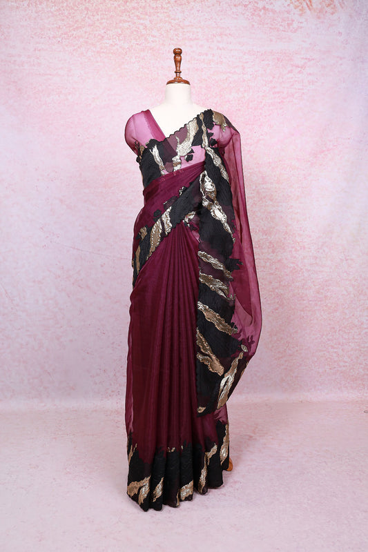 Purple Organza Saree
