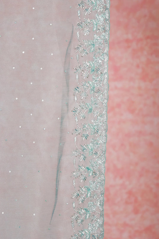 Sea Blue Semi Organza Saree