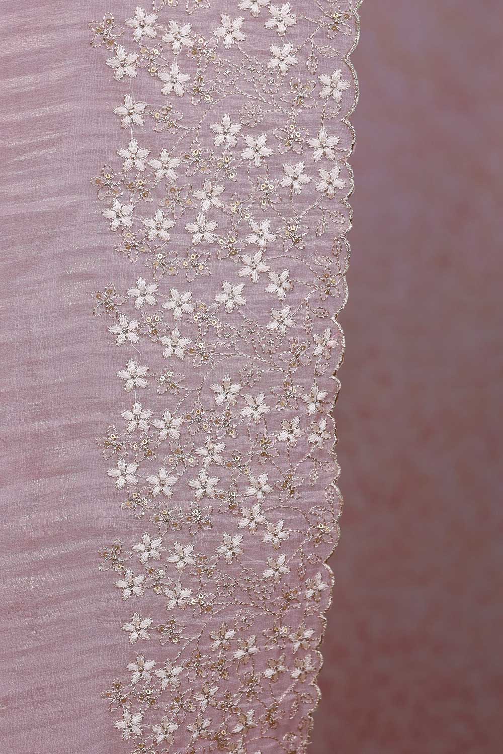 Baby Pink Tissue Organza Saree