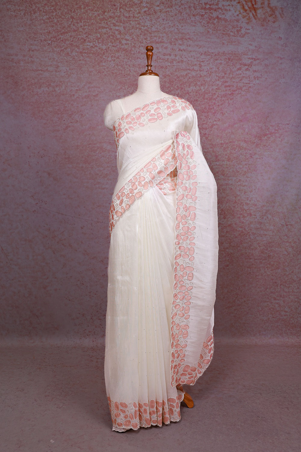 Off White Tissue Organza Saree