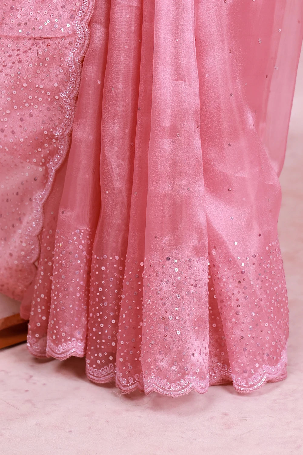 Dusty Pink Organza Saree