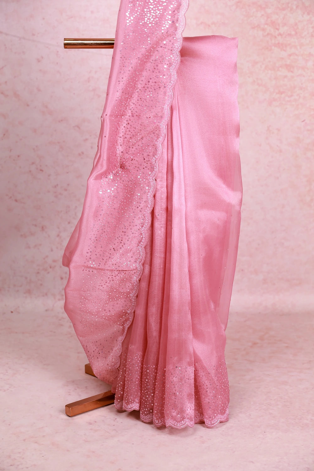 Dusty Pink Organza Saree
