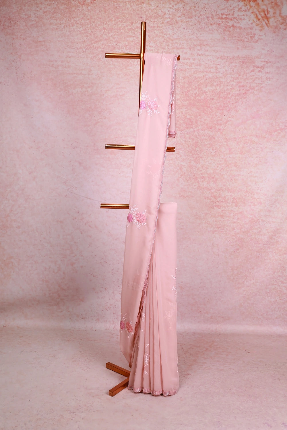 Onion Pink Georgette Saree