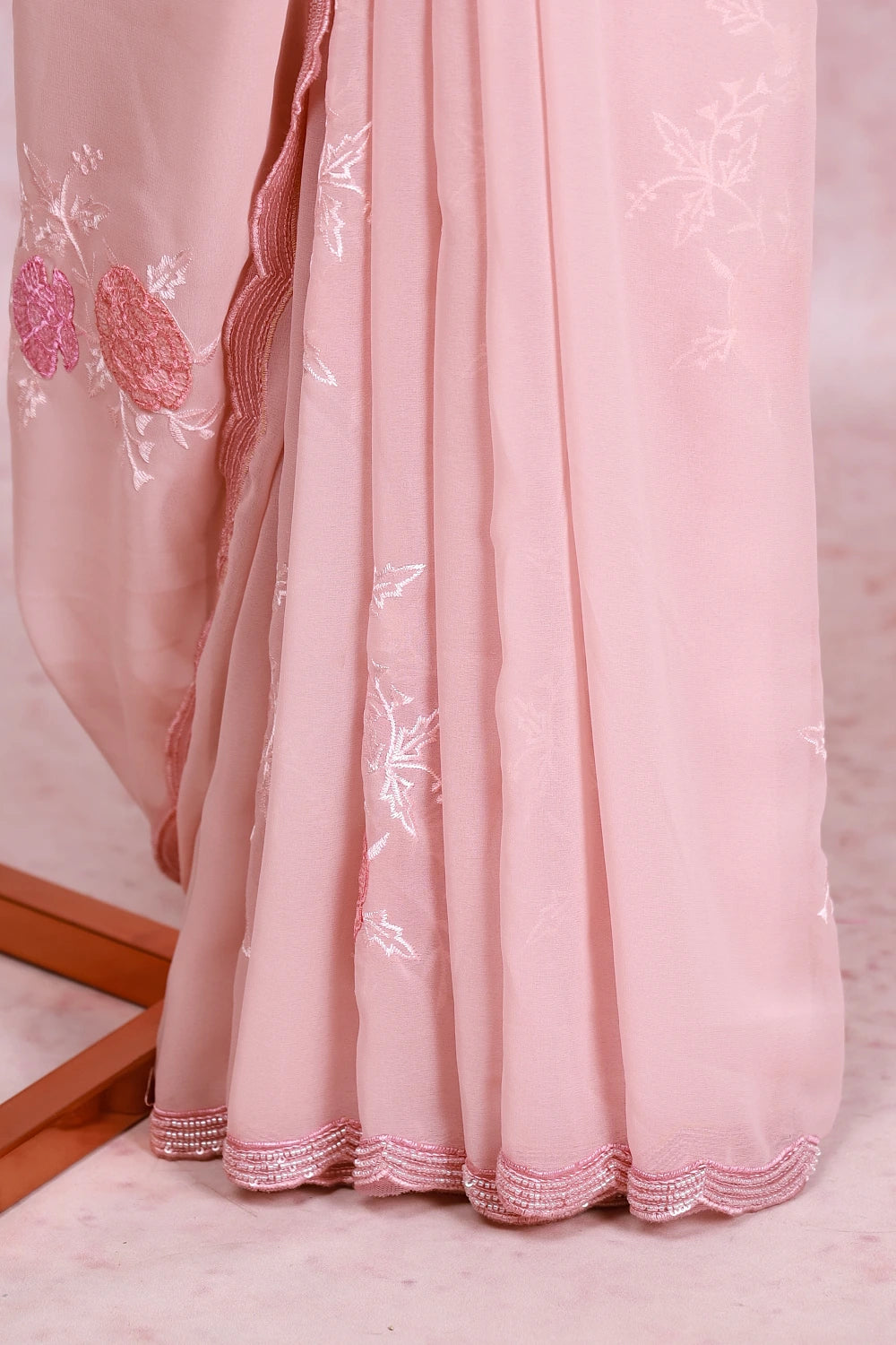 Onion Pink Georgette Saree