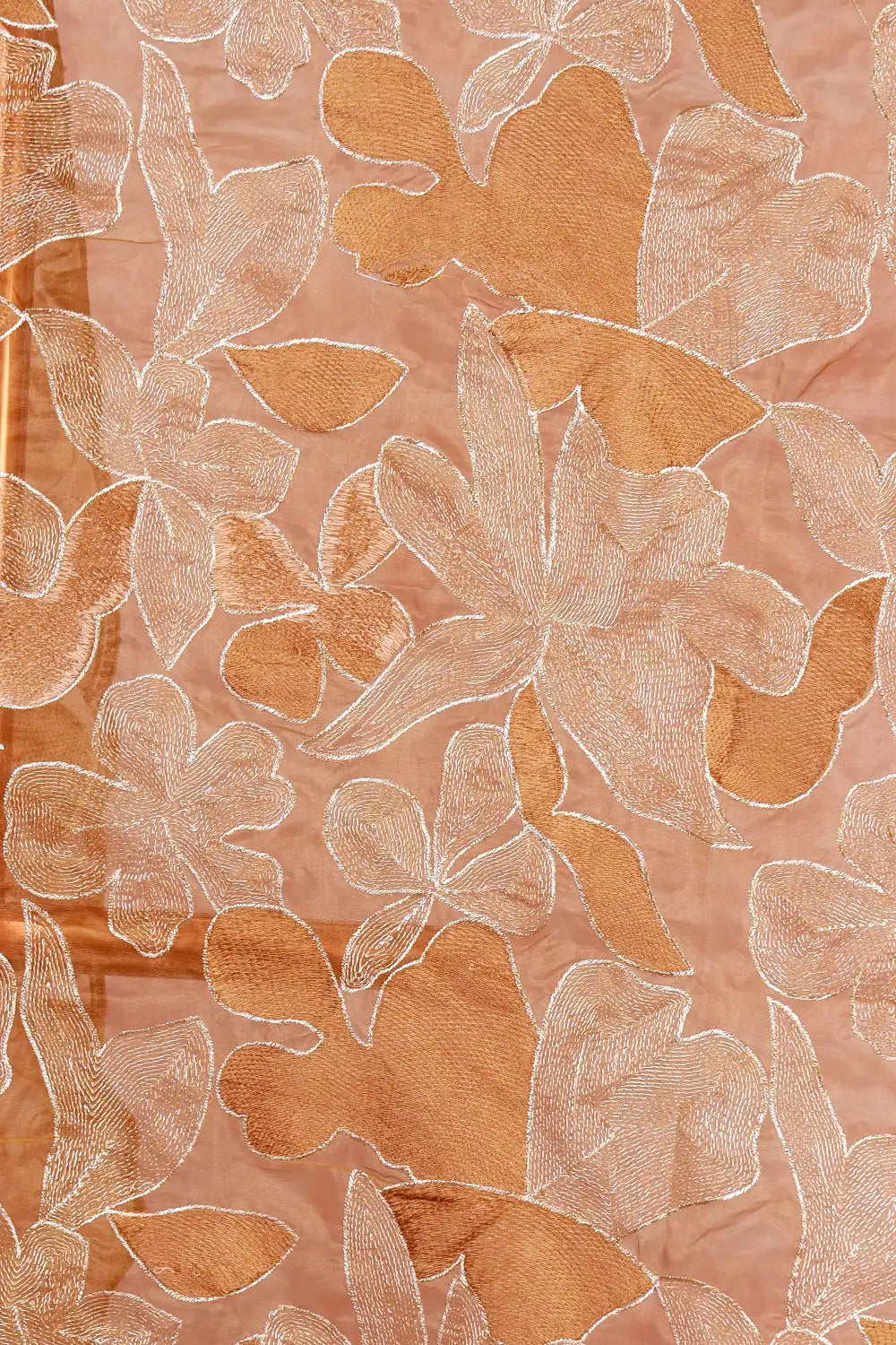 Dark Gold Tissue Organza Saree