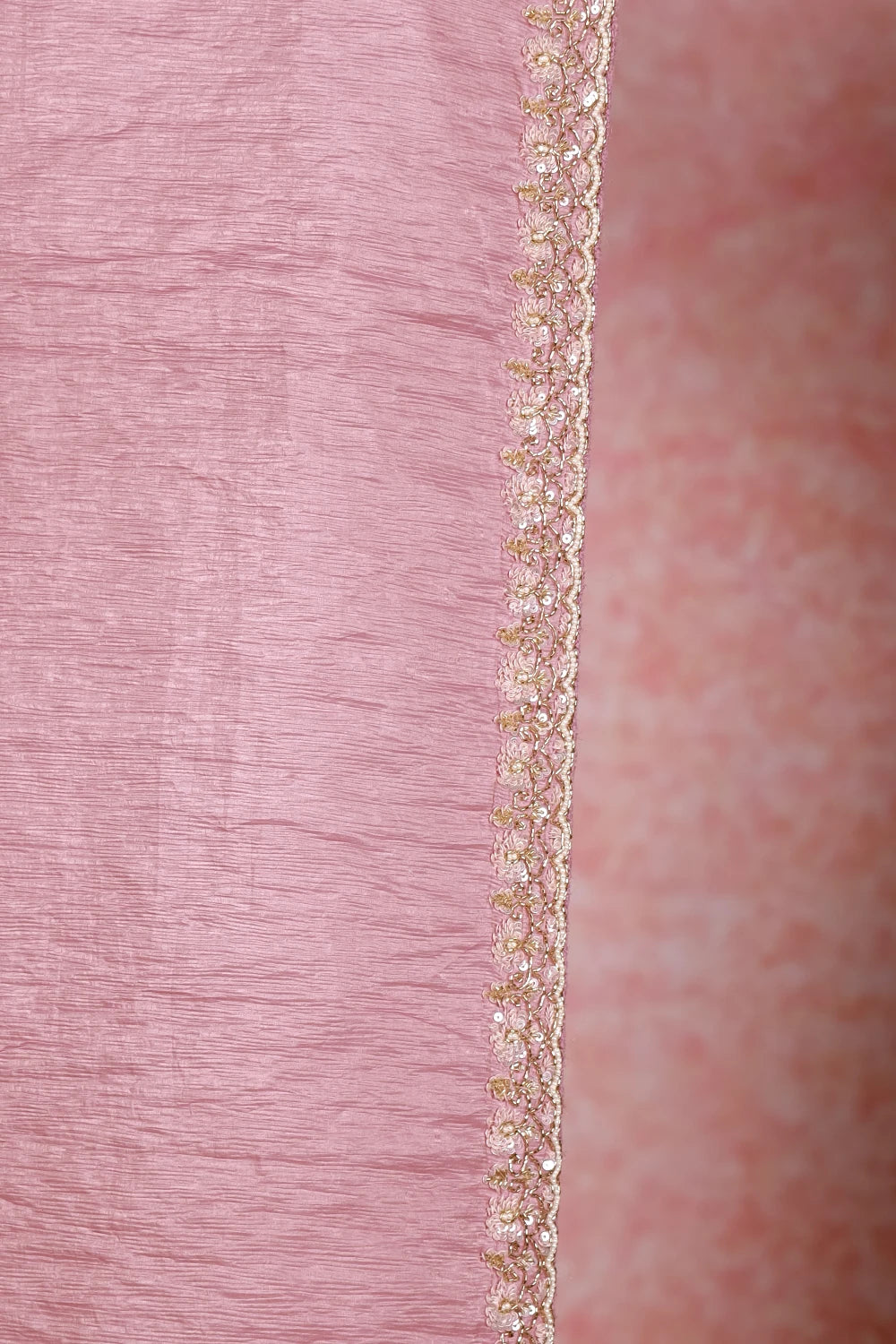 Onion Pink Crush Organza Saree