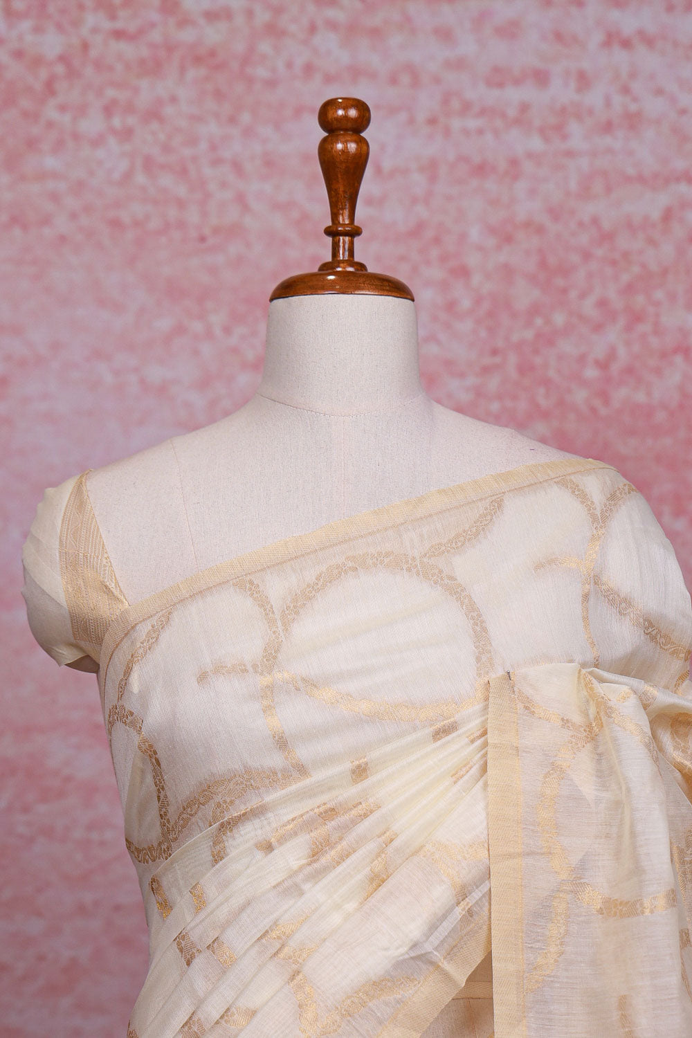 Cream Cotton Kerala Saree