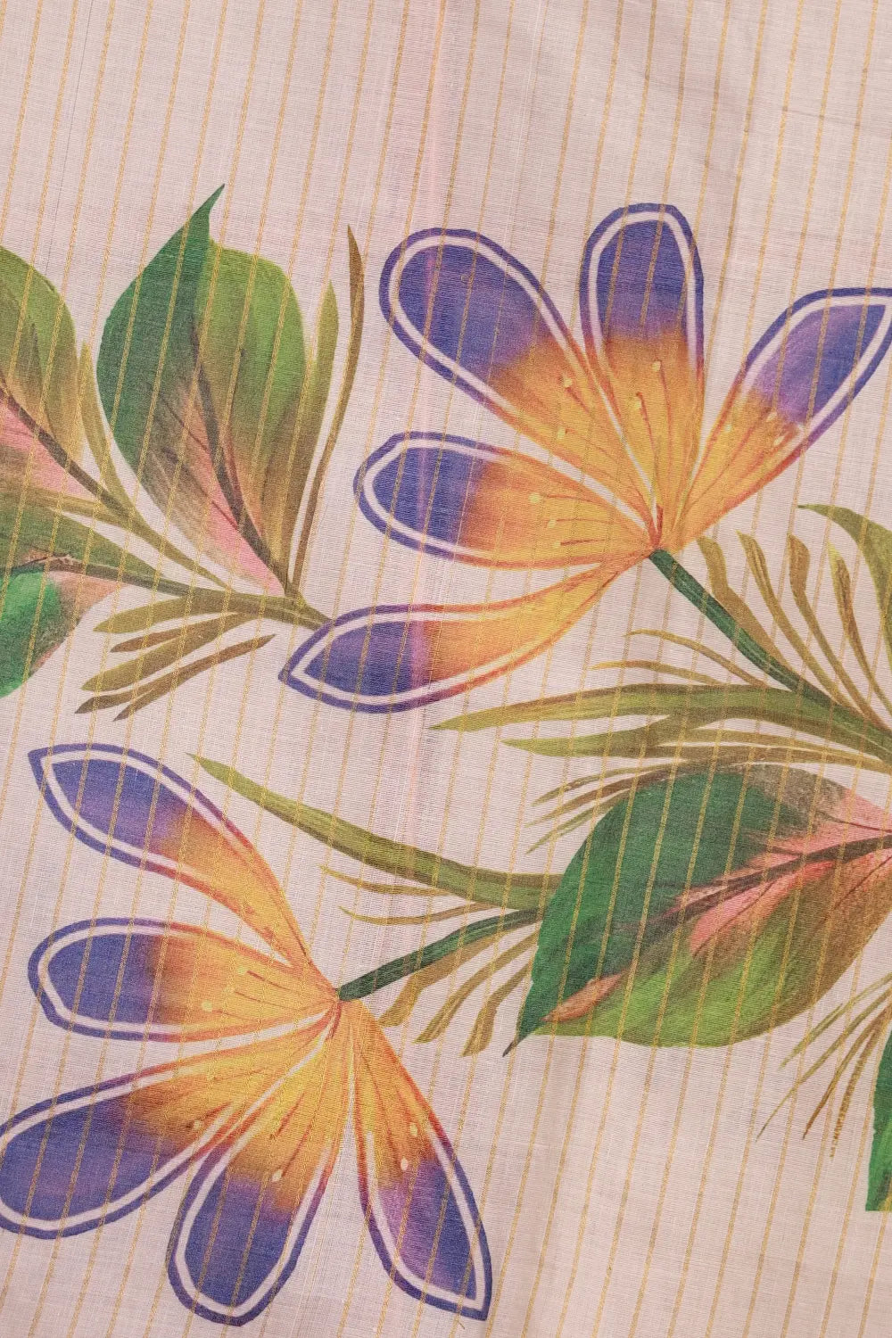 Off White Cotton Kerala Saree