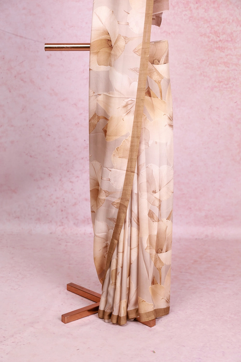 Off White Crepe Georgette Saree