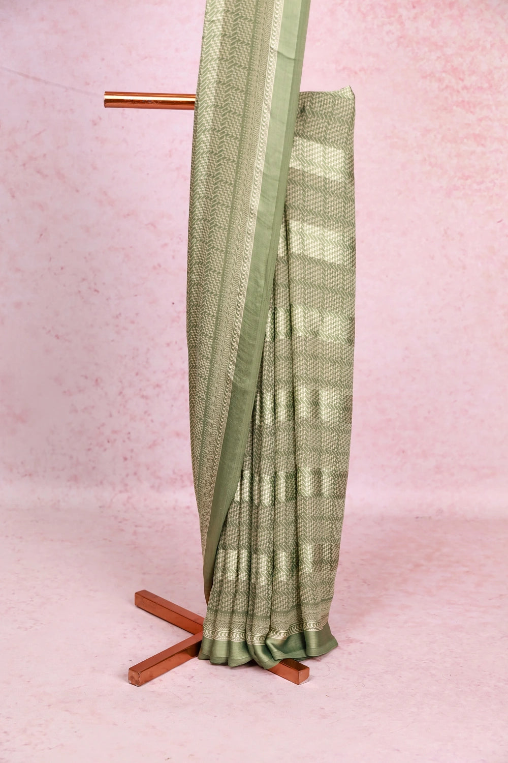 Pista Green Crepe Saree