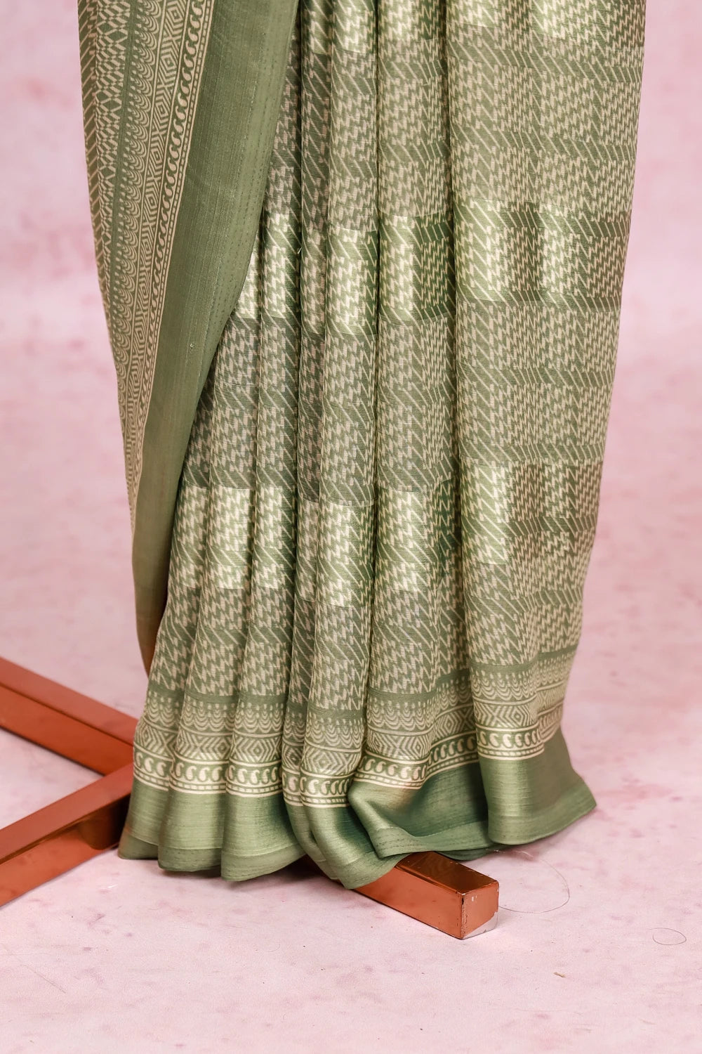 Pista Green Crepe Saree