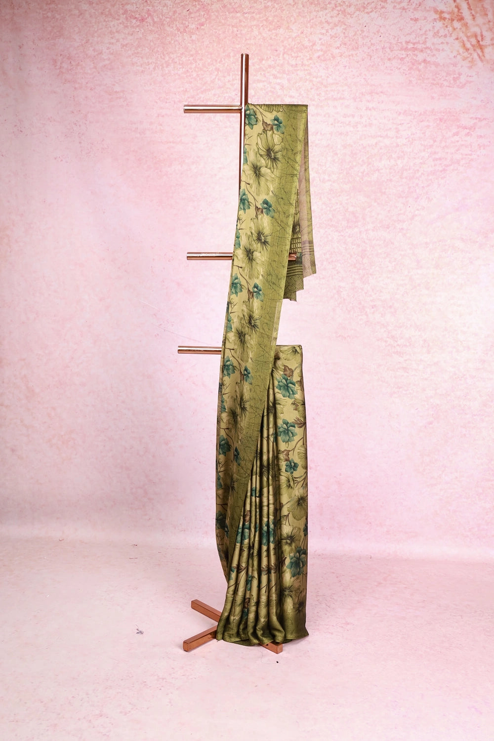 Cream With Yellow Chiffon Saree