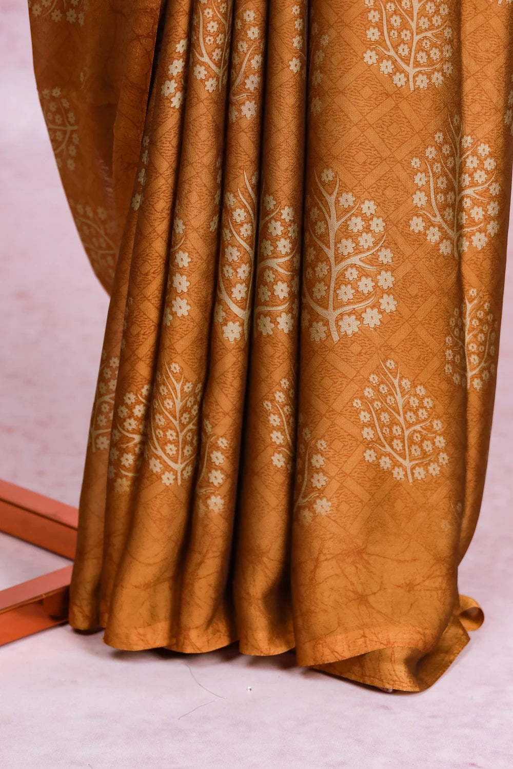 Mustard Gold Crepe Chiffon Saree