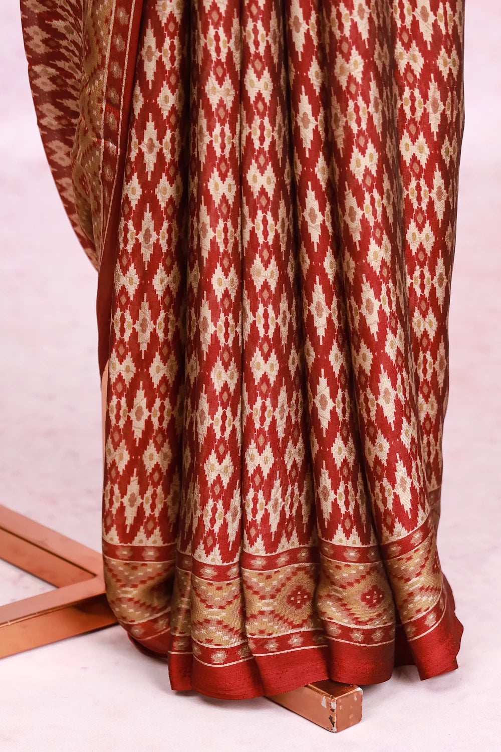 Deep Maroon Chiffon Saree