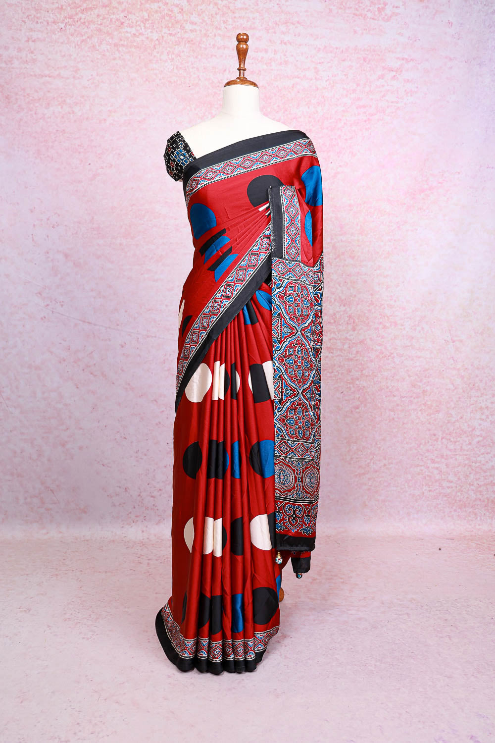 Maroon Semi Modal Saree