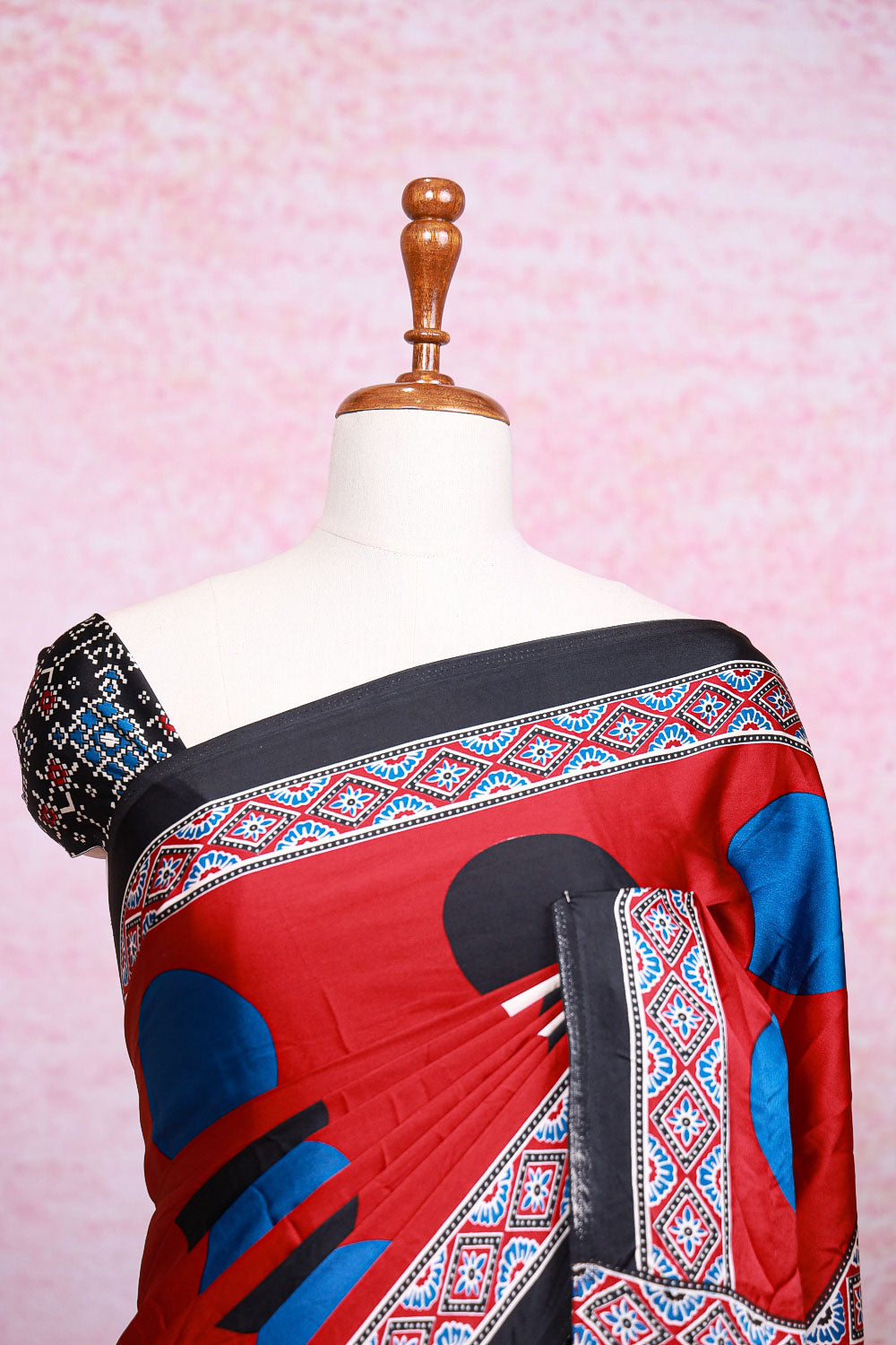 Maroon Semi Modal Saree