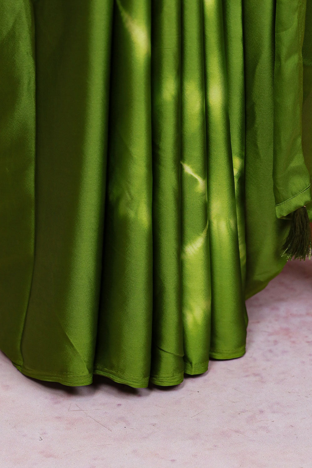 Green Satin Saree