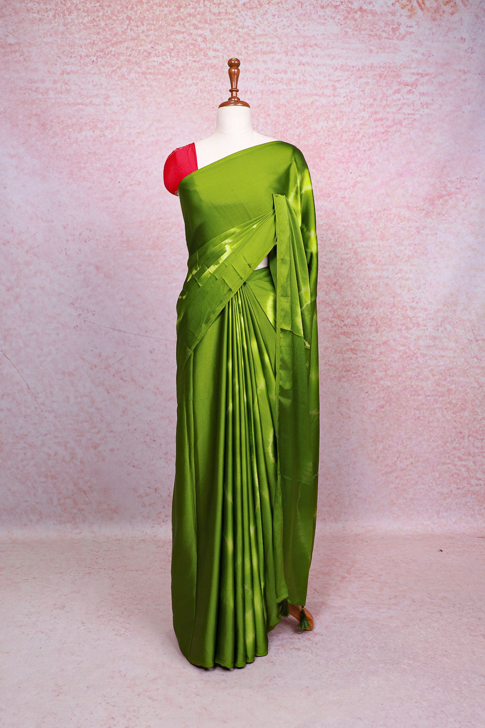 Green Satin Saree