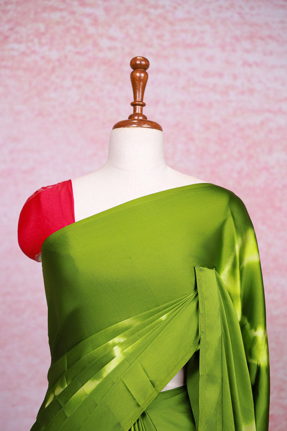 Green Satin Saree