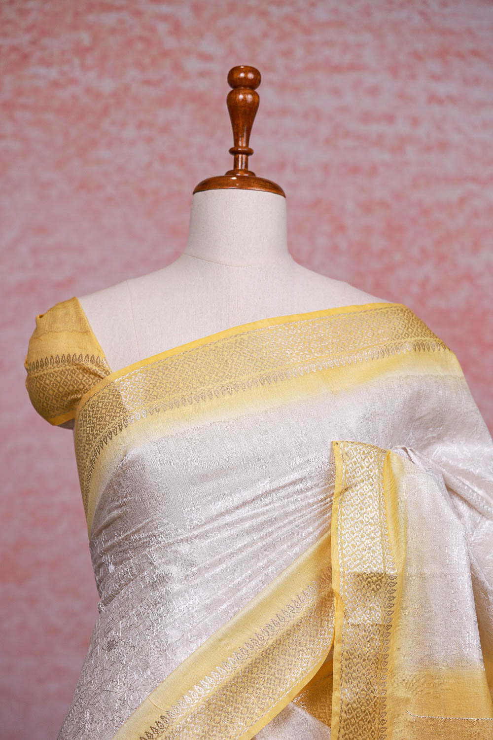 Off White Semi Tussar Saree