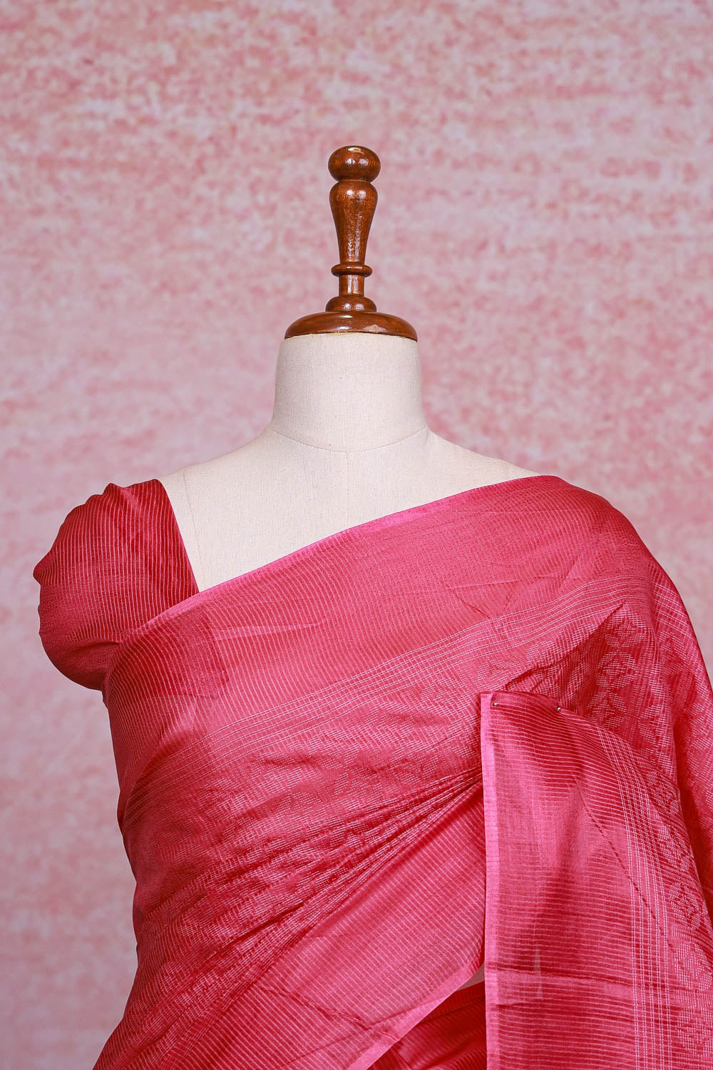 Onion Pink Semi Tussar Saree