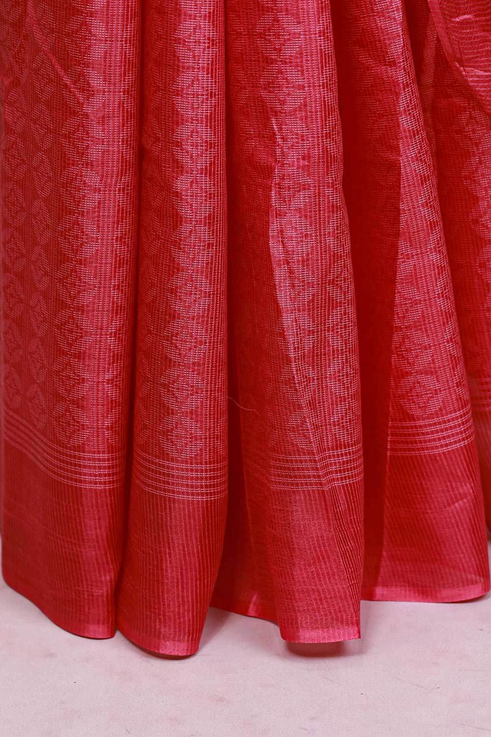 Onion Pink Semi Tussar Saree