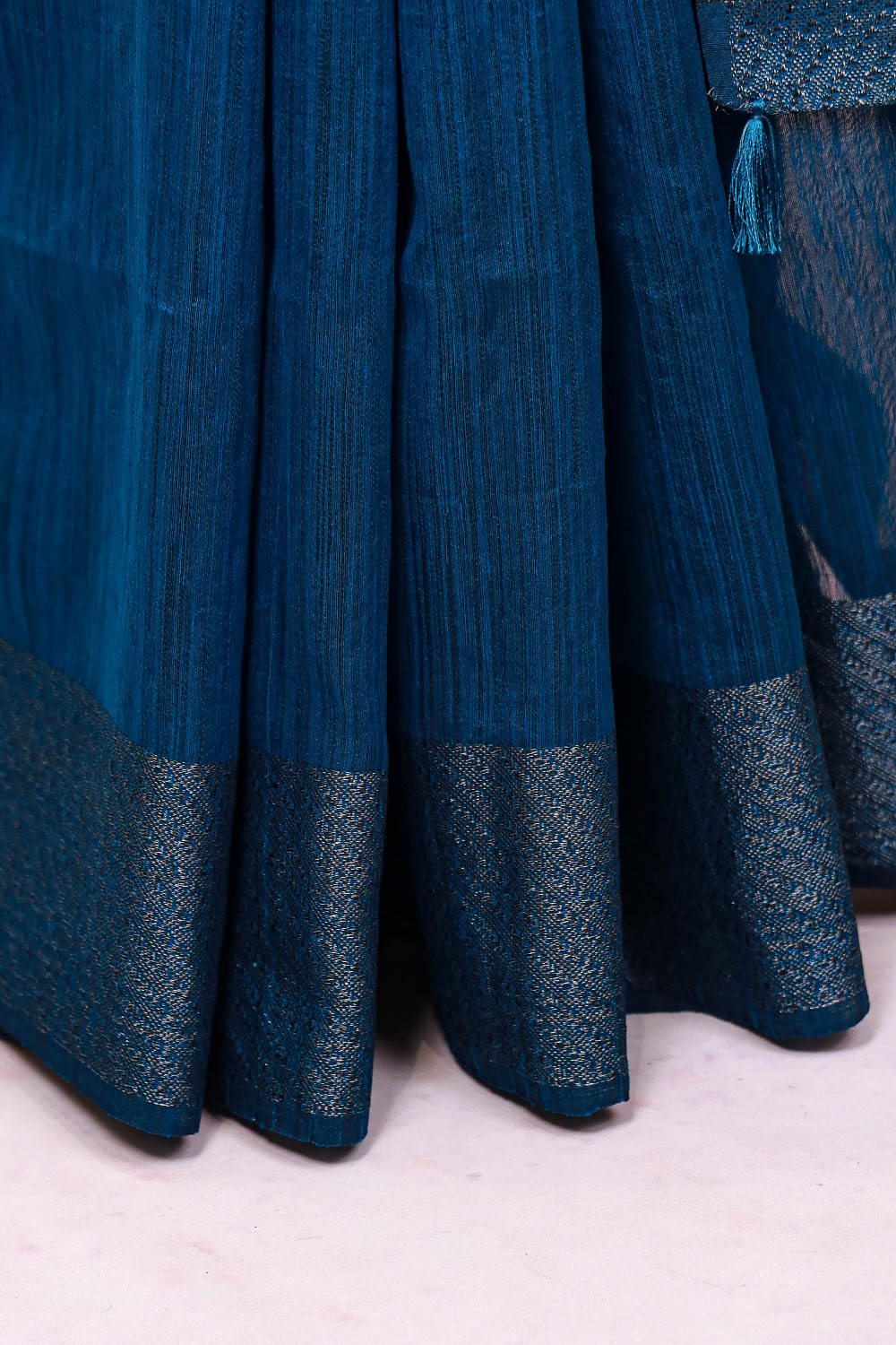 Blue Semi Jute Saree