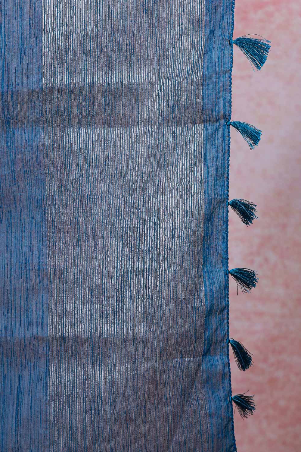 Blue Semi Jute Saree