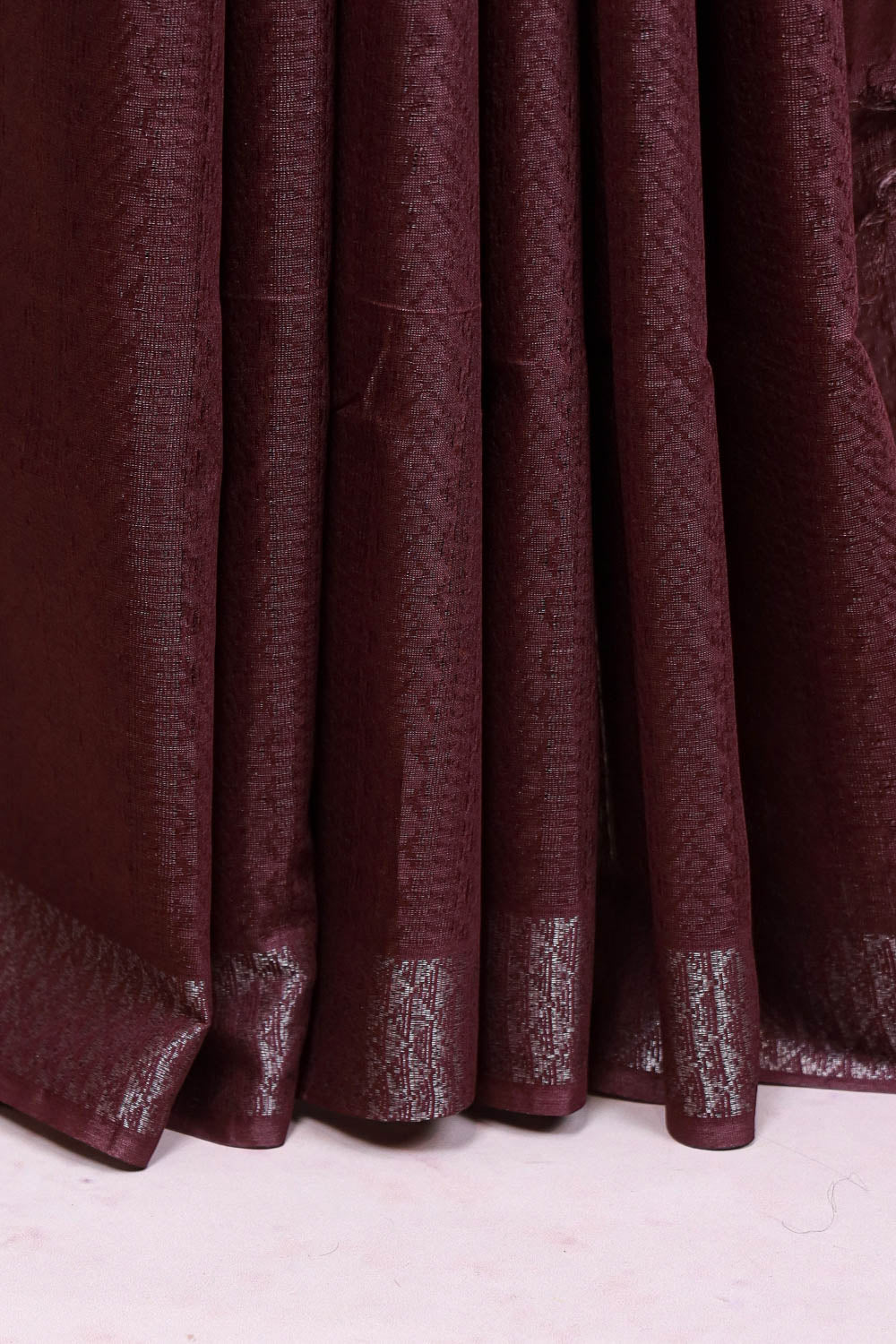 Dark Wine Semi Tussar Saree