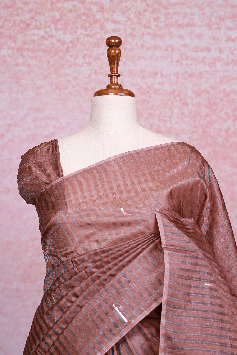 Chocolate Color Kora Silk Saree