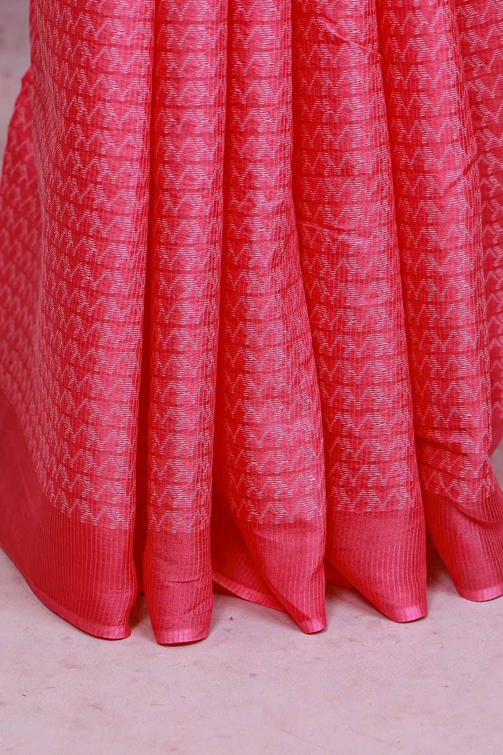 Pink Tussar Silk Saree