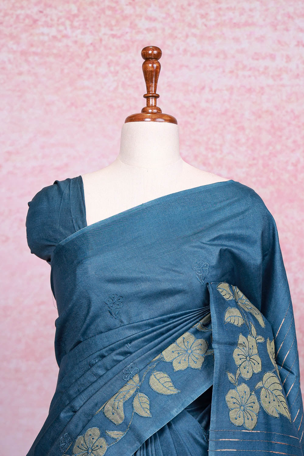 Blue Semi Tussar Saree - Seematti