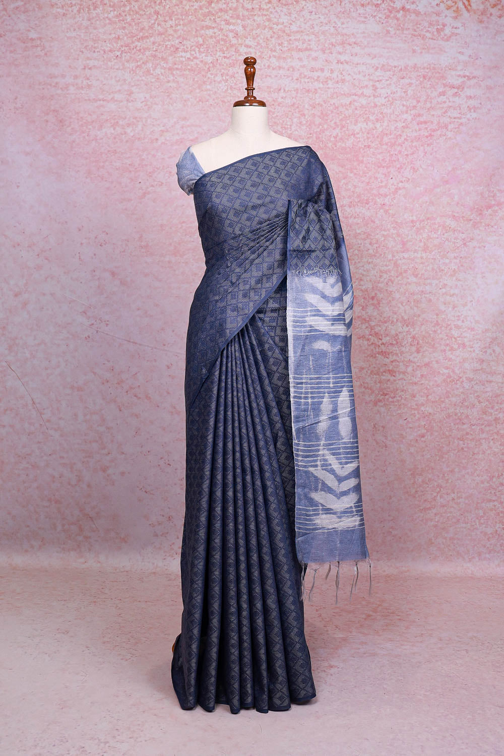 Blue Semi Tussar Saree
