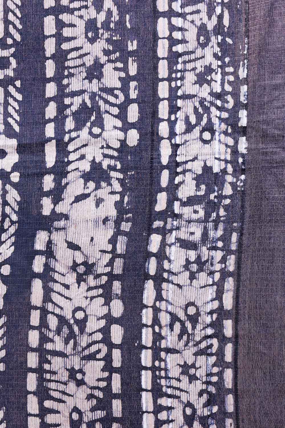 Navy Blue Semi Tussar Saree