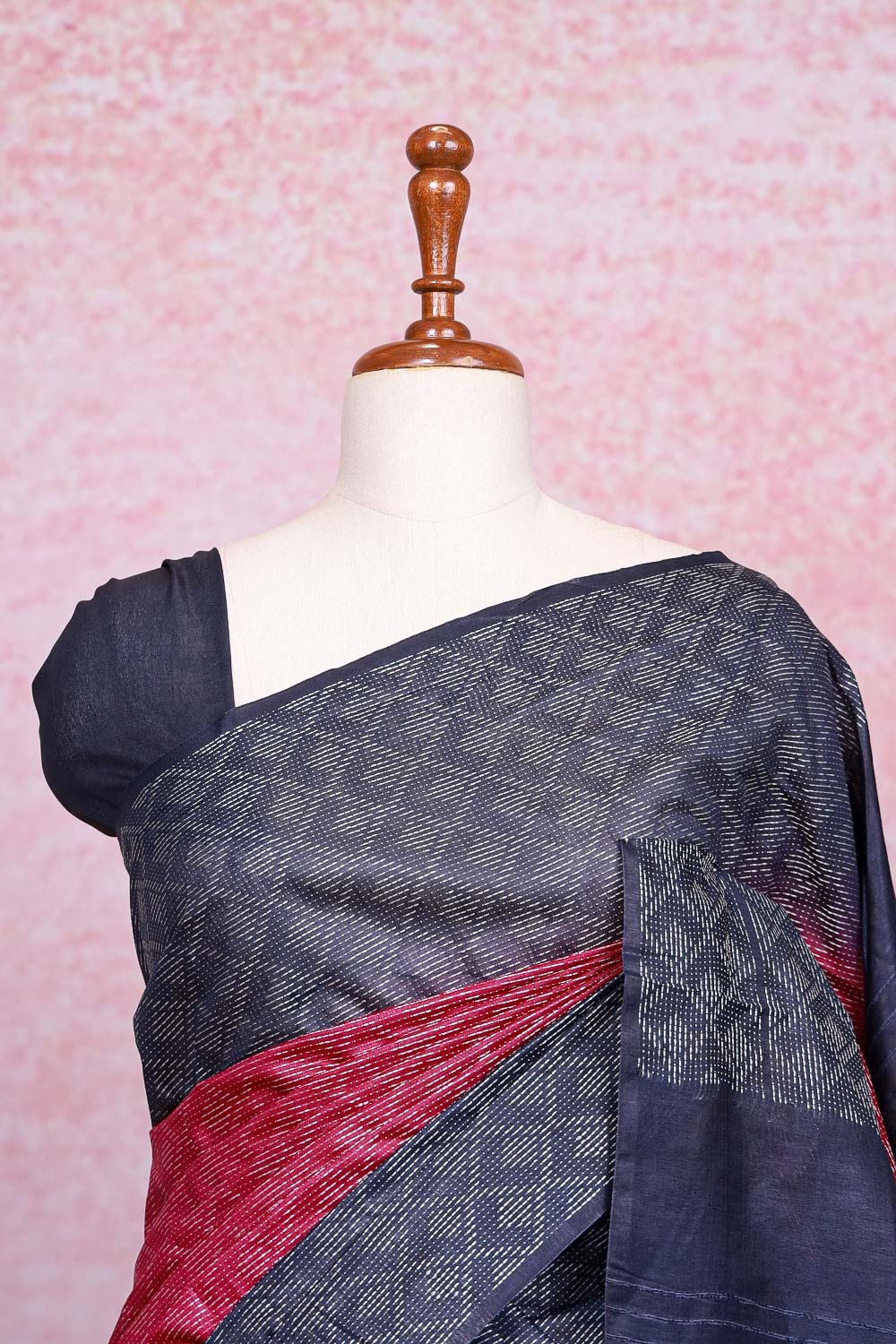 Wine Semi Tussar Saree