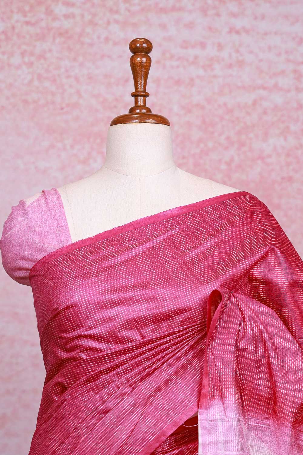 Pink Semi Tussar Saree