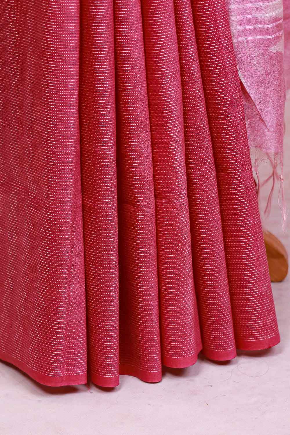 Pink Semi Tussar Saree