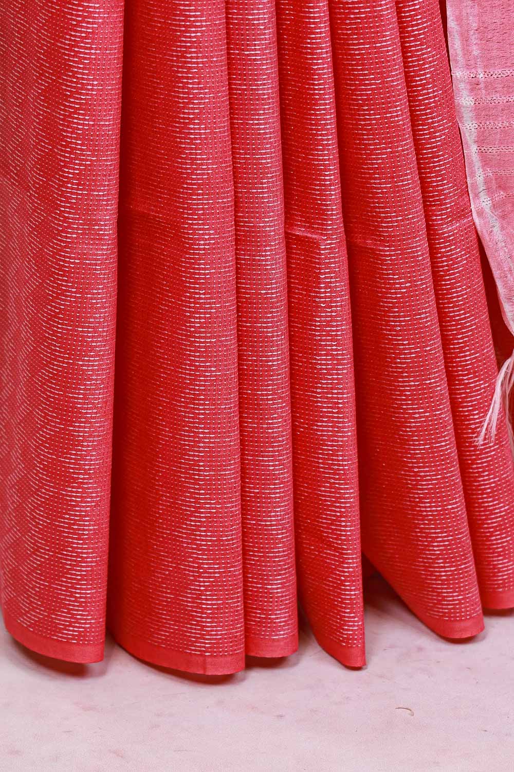 Dark Pink Semi Tussar Saree - Seematti