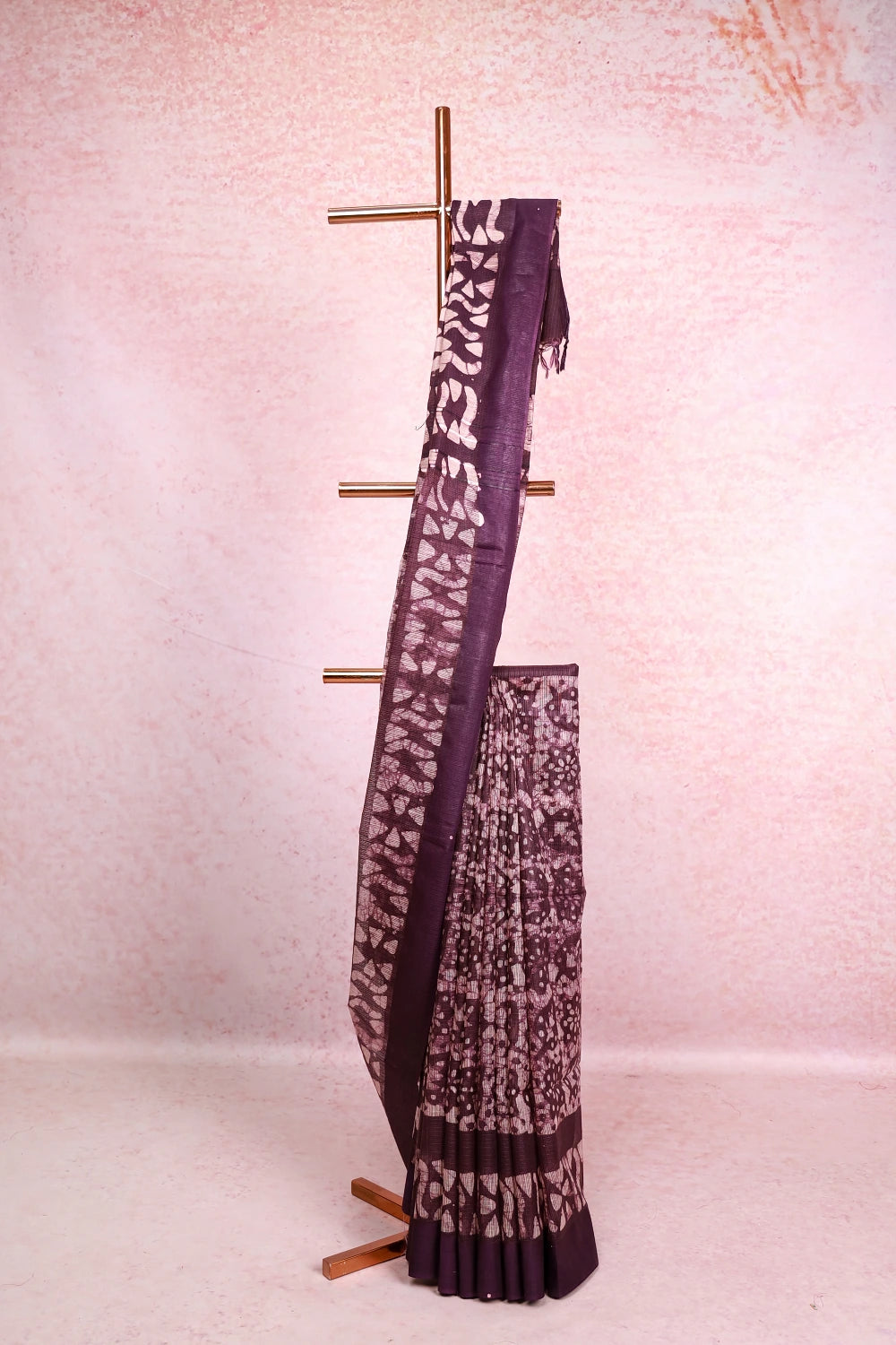 Dark Violet Semi Tussar Saree