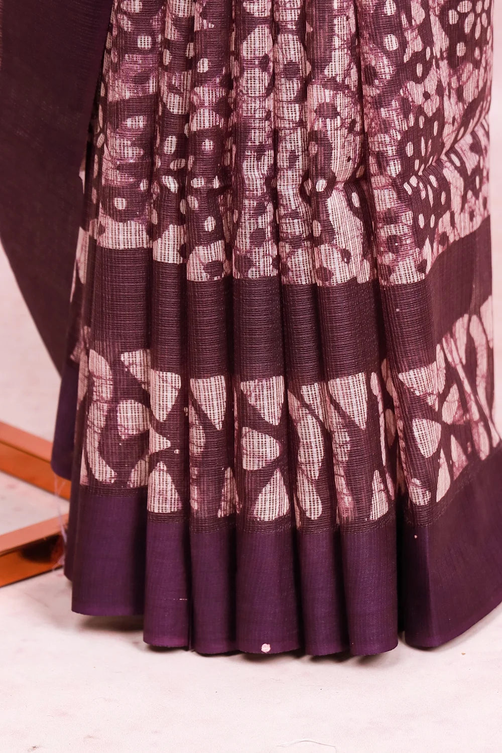 Dark Violet Semi Tussar Saree