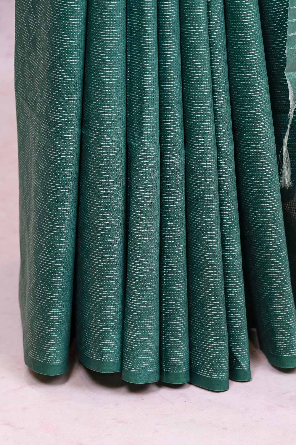 Dark Green Semi Tussar Saree