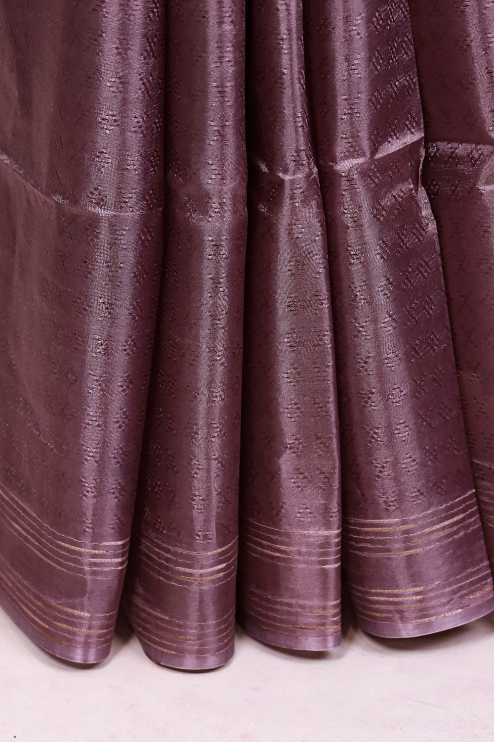 Dusty Lavender Semi Tussar Saree
