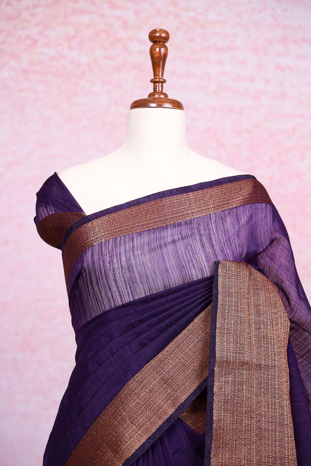 Violet Semi Jute Saree