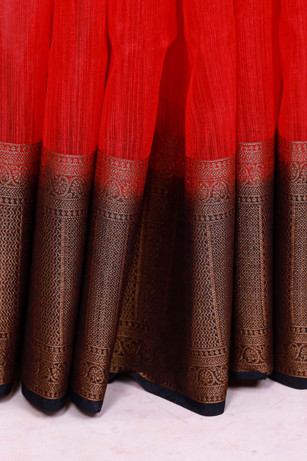 Red Semi Jute Saree